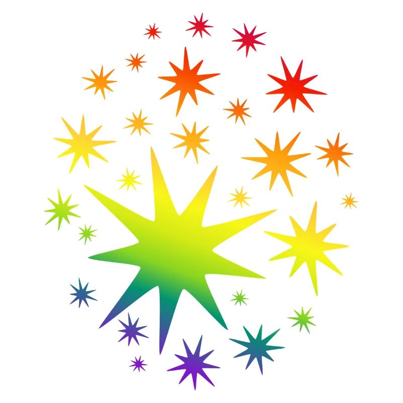 Bunte Sterne Regenbogen Farbverlauf