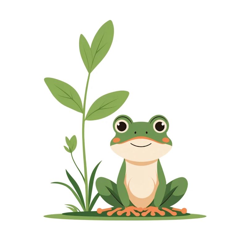 Kleiner Frosch im Gräserwald