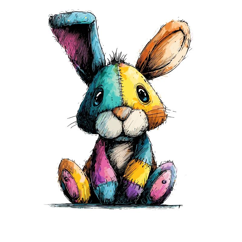 Patchwork Bunny Colorful