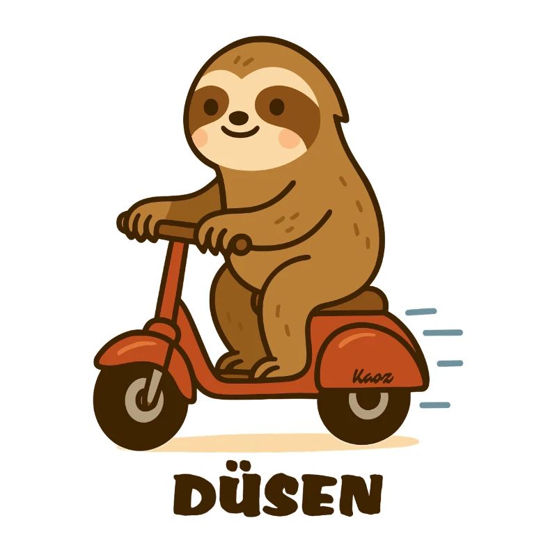 Düsen Faultier auf Roller