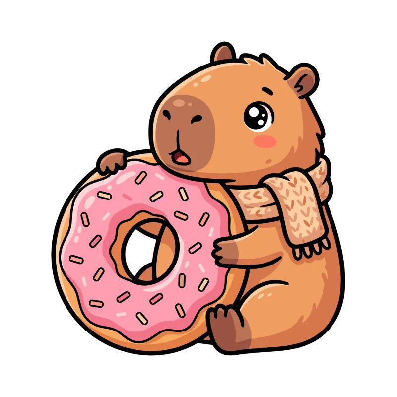 Capybara avec motif d’animal mignon et douillet