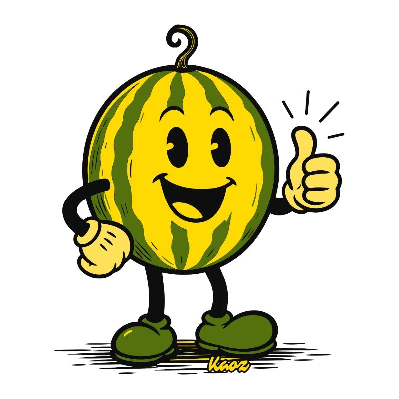 Fröhliche Wassermelone Cartoon