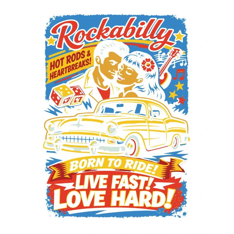 Rockabilly Auto-Liebe Druck