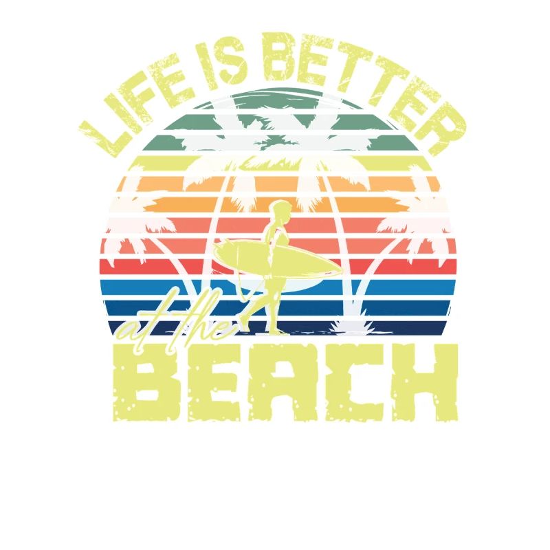 Beach Surfer Retro Sunset