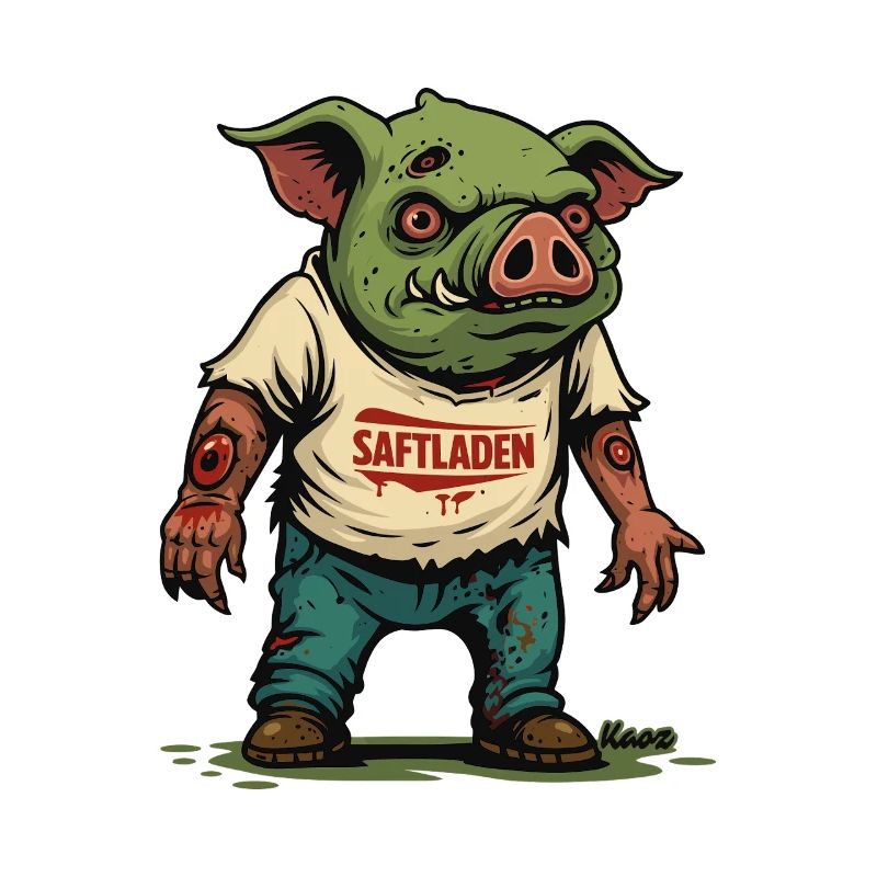 Zombie Schwein Saftladen Stil