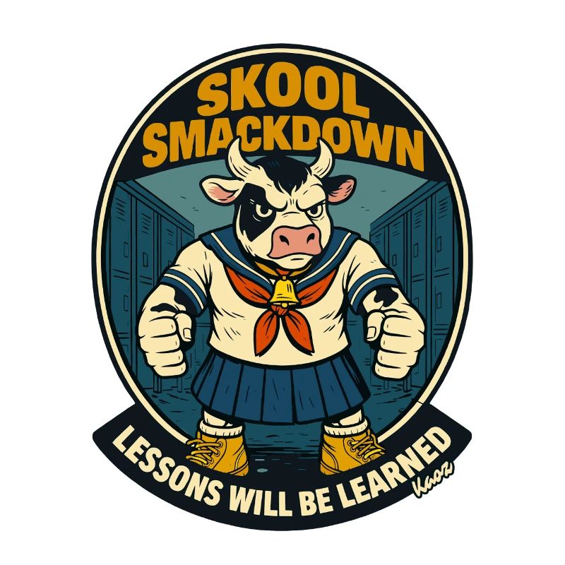 Kuh showdown in Schule 