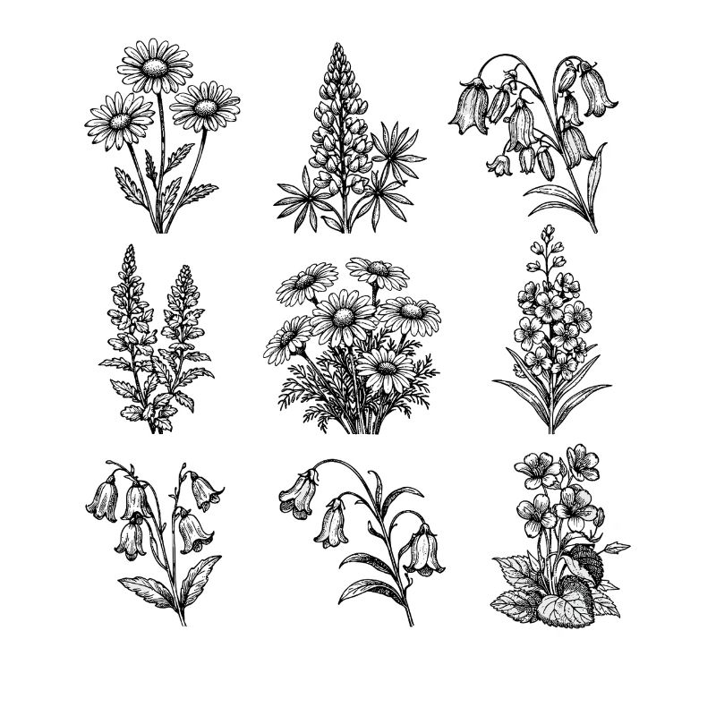 Nachtblüten-Botanik Muster