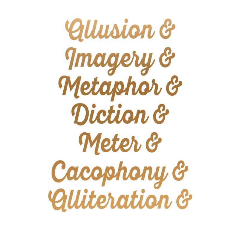 Gold Script Literary Devices Typography