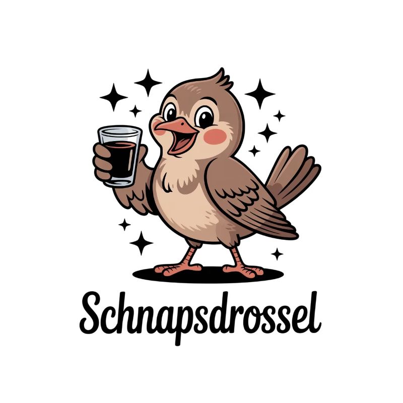 Lustige Schnapsdrossel Trinkvogel Party