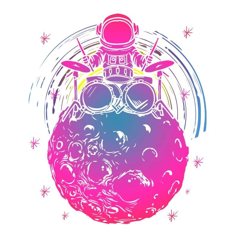 Psychedelischer Astro-Drummer Planet