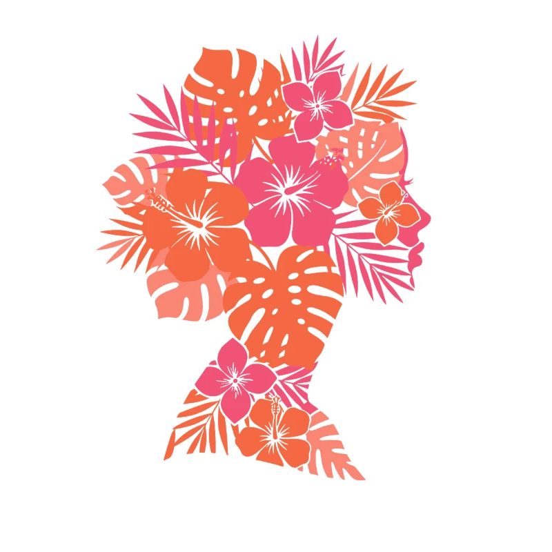 Tropische Blüten Silhouette