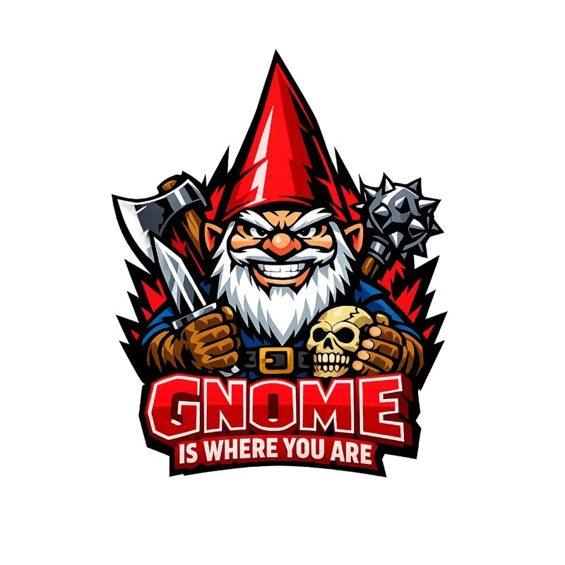 Evil Gnome, Dark Gnome, Goth Gnome, Funny Gnome