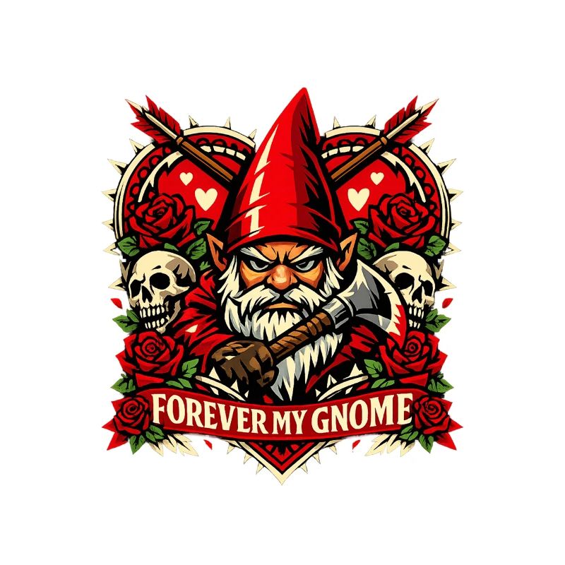 Evil Gnome, Dark Gnome, Goth Gnome, Funny Gnome