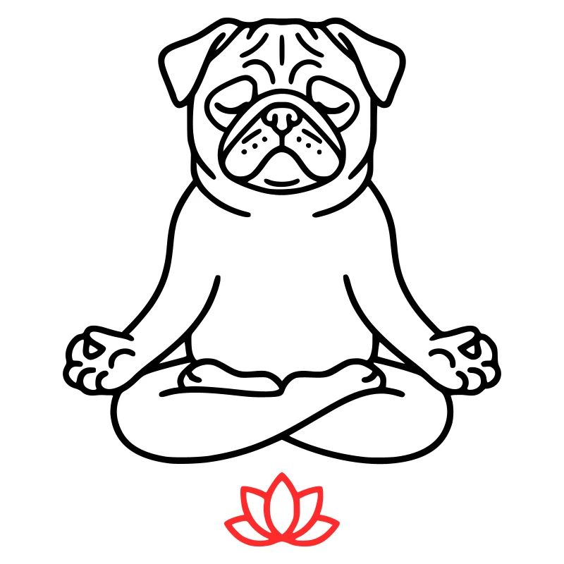 Mops Hund Zen Ausmalbild