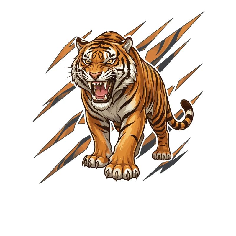 Wilder Tiger im Kratzmuster
