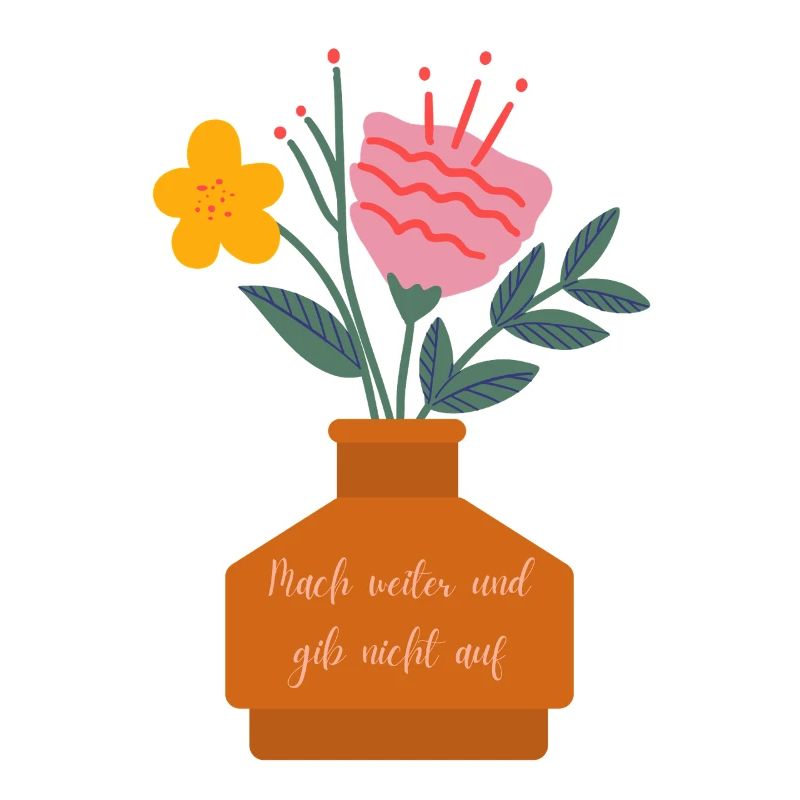 Blumenstrauß Mutspruch Vase