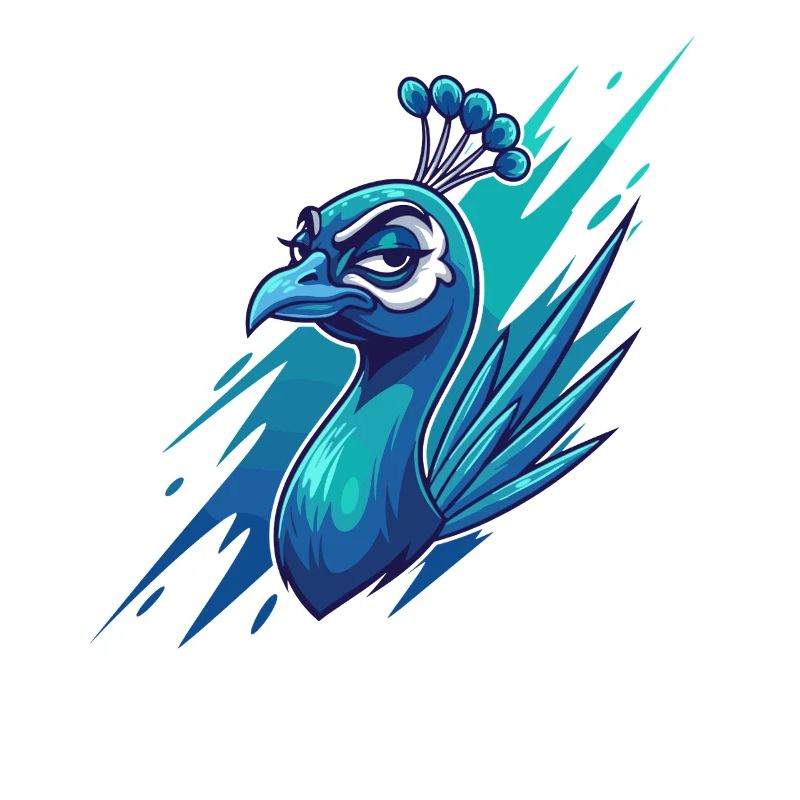 Neonblauer Pfauenkopf