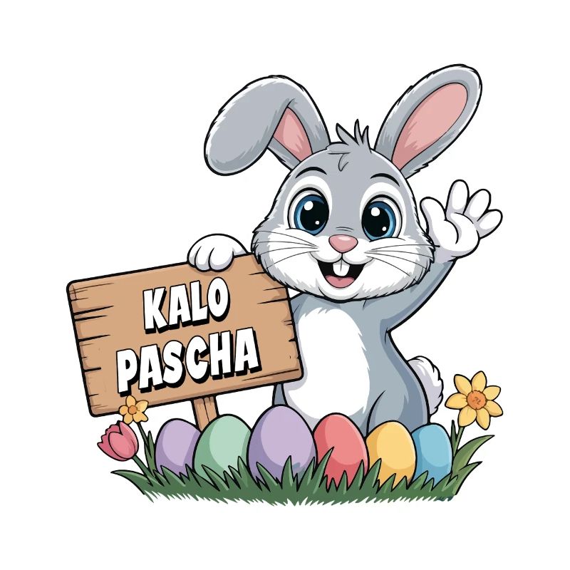 Kalo Pascha Easter Rabbit Greek Easter