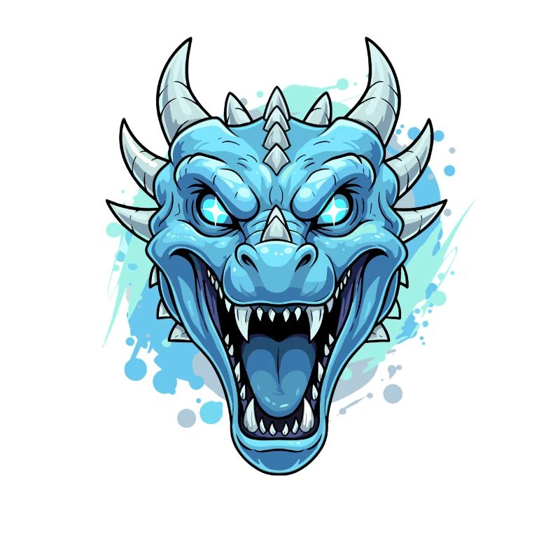 Blauer Drachenkopf Neonlook