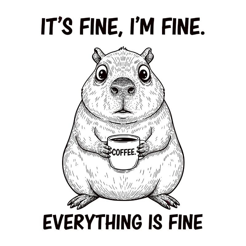 C’est bon, je suis bien café, humour de capybara.