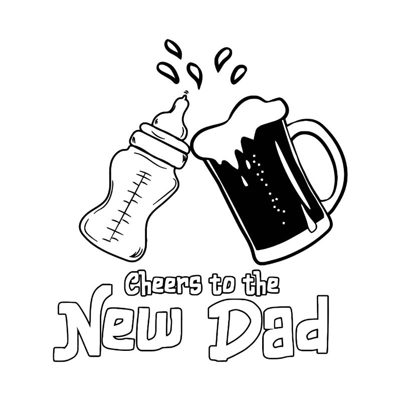 Neuer Vater jubelt Flaschenbecher