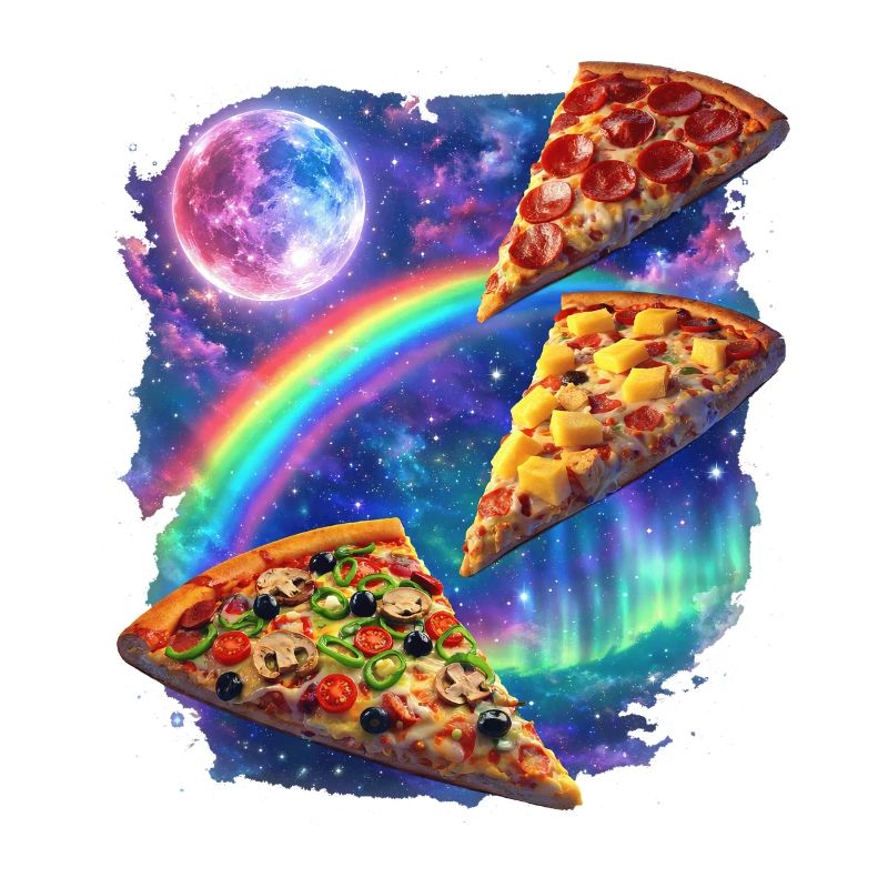 Kosmische Regenbogenpizza All