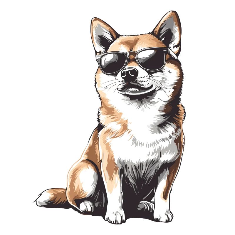 Shiba mit Sonnenbrille