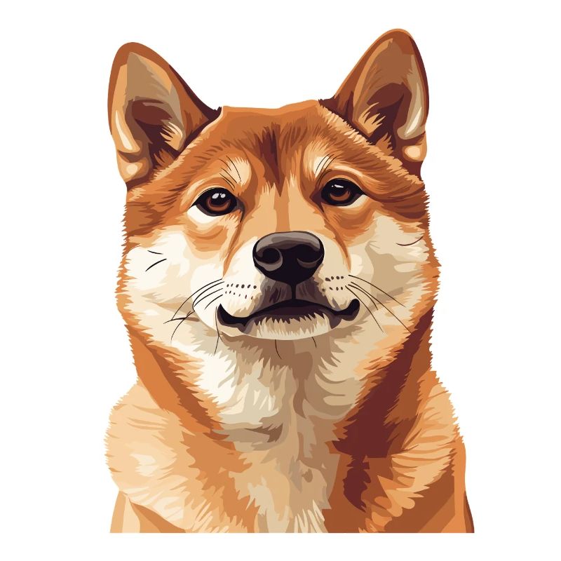 Shiba Inu Porträtillustration