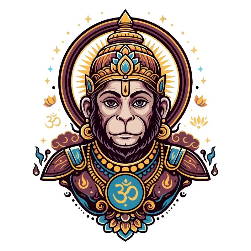 Affenkönig mit Om-Symbol