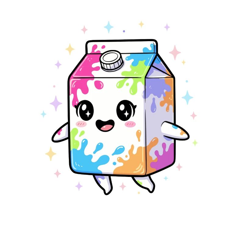 Bunter Milchkarton Kawaii
