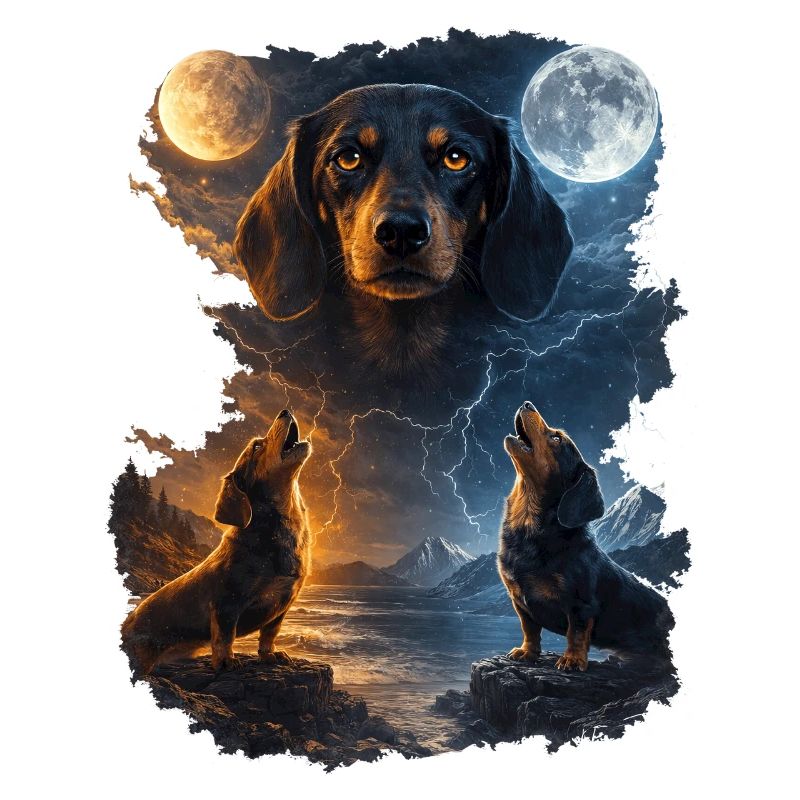 Mondgeheul: Zwei Hundeheuler