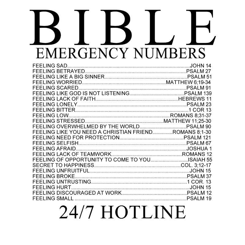 Bible Emergency Numbers Shirt