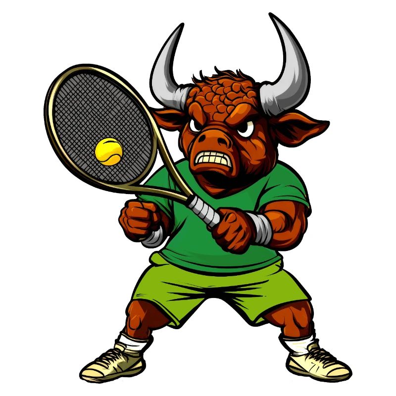 Stier Tennisspieler