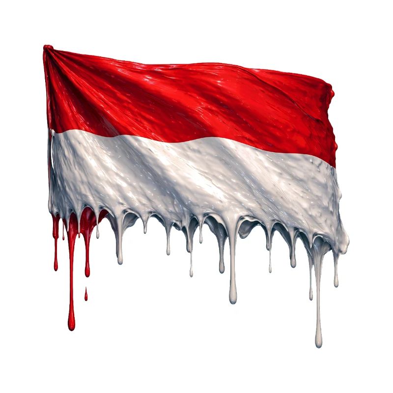 Indonesien Flagge Tropfenkunst