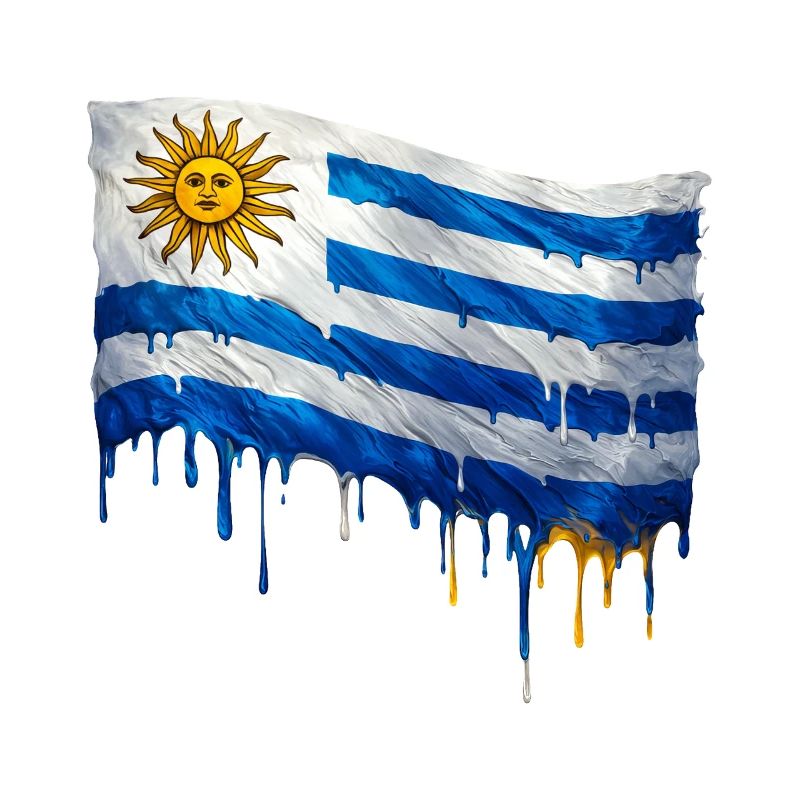 Uruguay Tropfenkunst Flagge