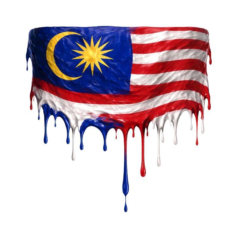 Malaysia Flagge Tropfenkunst