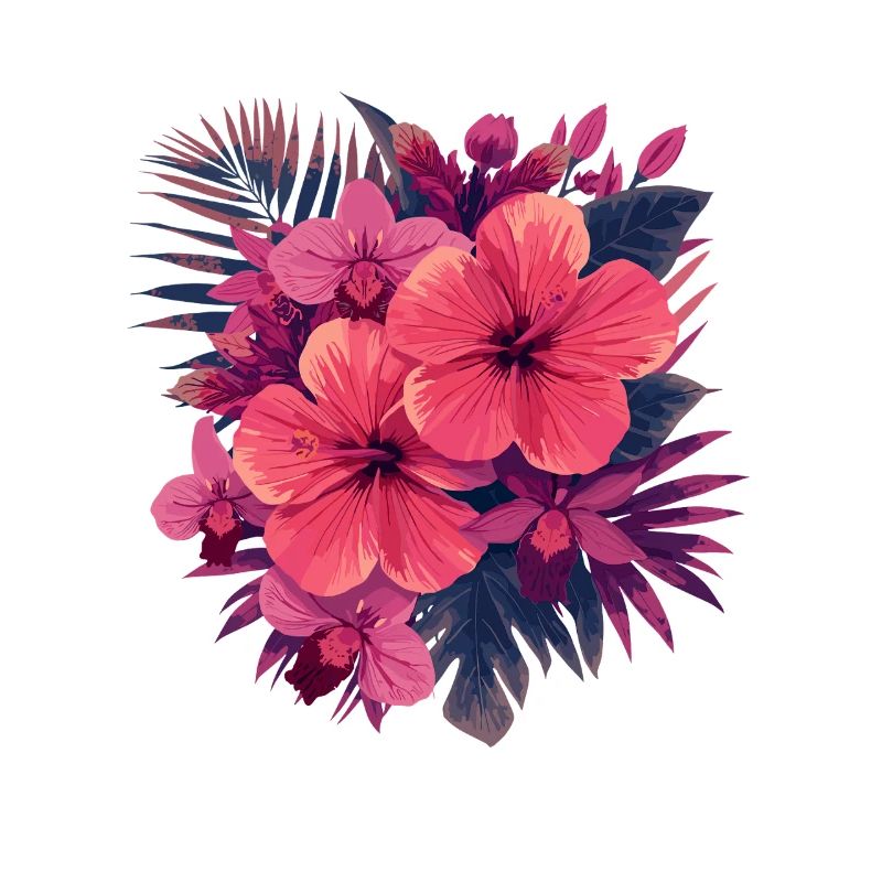 Hibiskusblütenstrauß in Pink-Palette