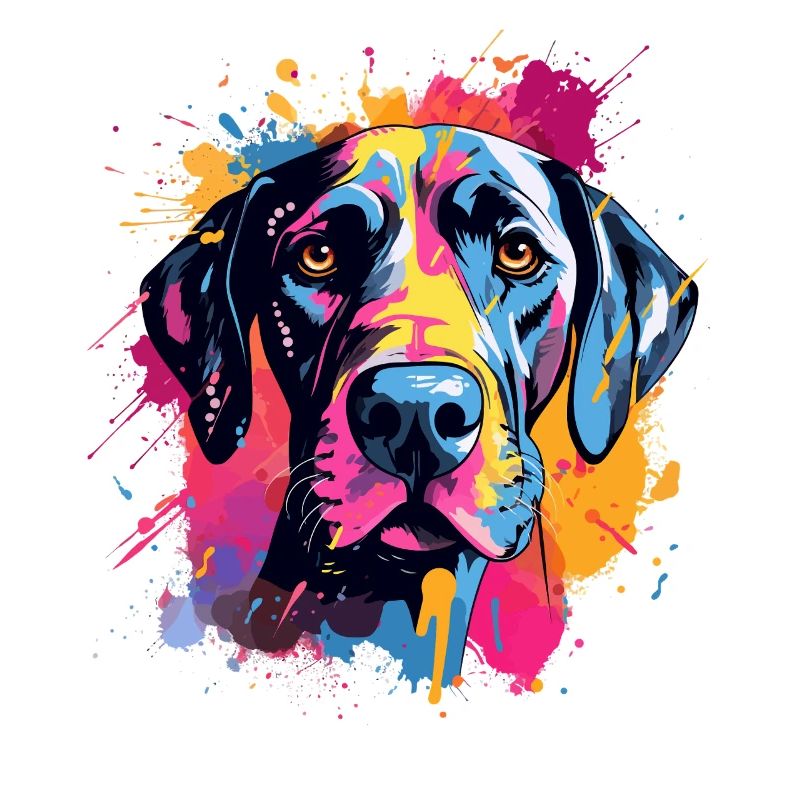 Deutsche Dogge Spritzkunst bunt
