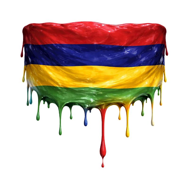 Mauritius Flagge Tropfenkunst