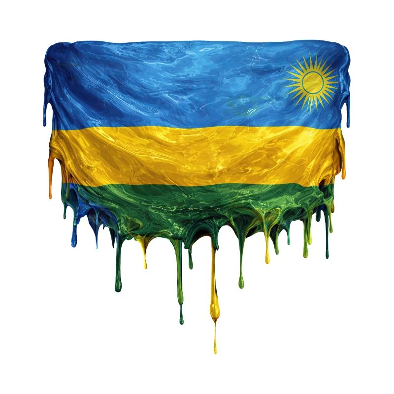 Tropfenkunst: Rwanda Flagge