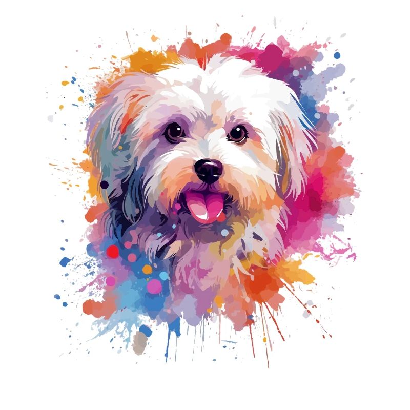 Bunte Malteserhunde-Splash-Art