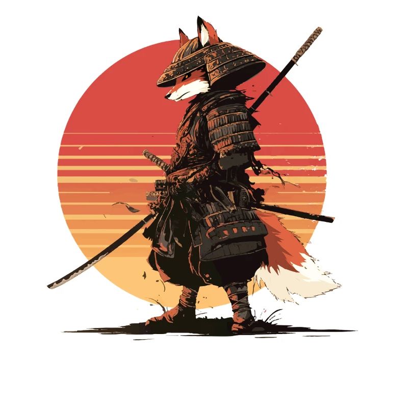 Samurai-Fuchs bei Sonnenuntergang