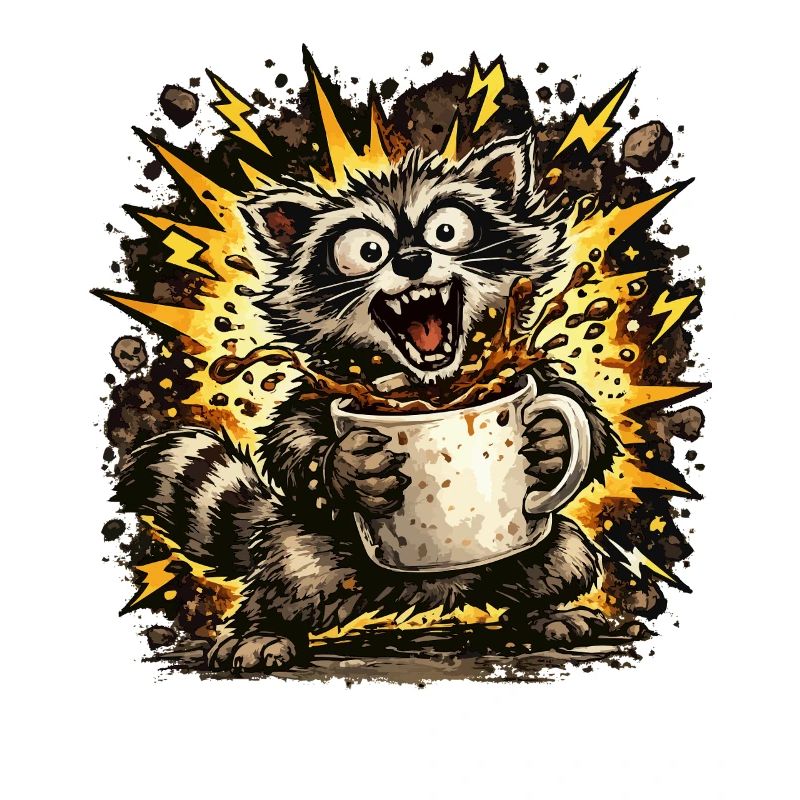 Kaffeekratzender Waschbär
