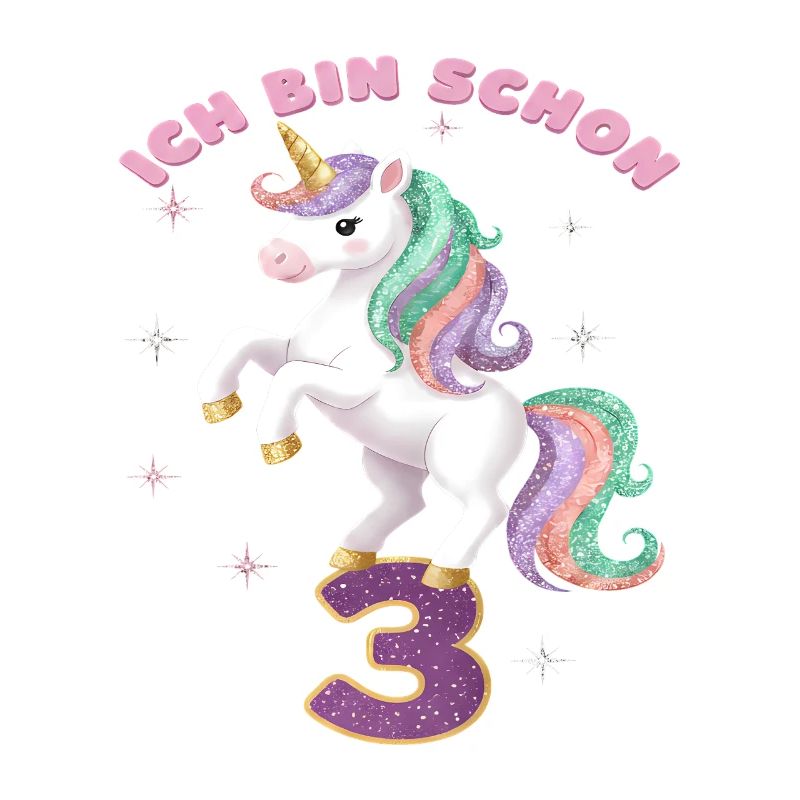 4. Geburtstag Einhorn Mädchen Ich bin schon 4