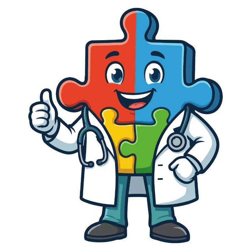 Puzzle Pals Doktormaskottchen