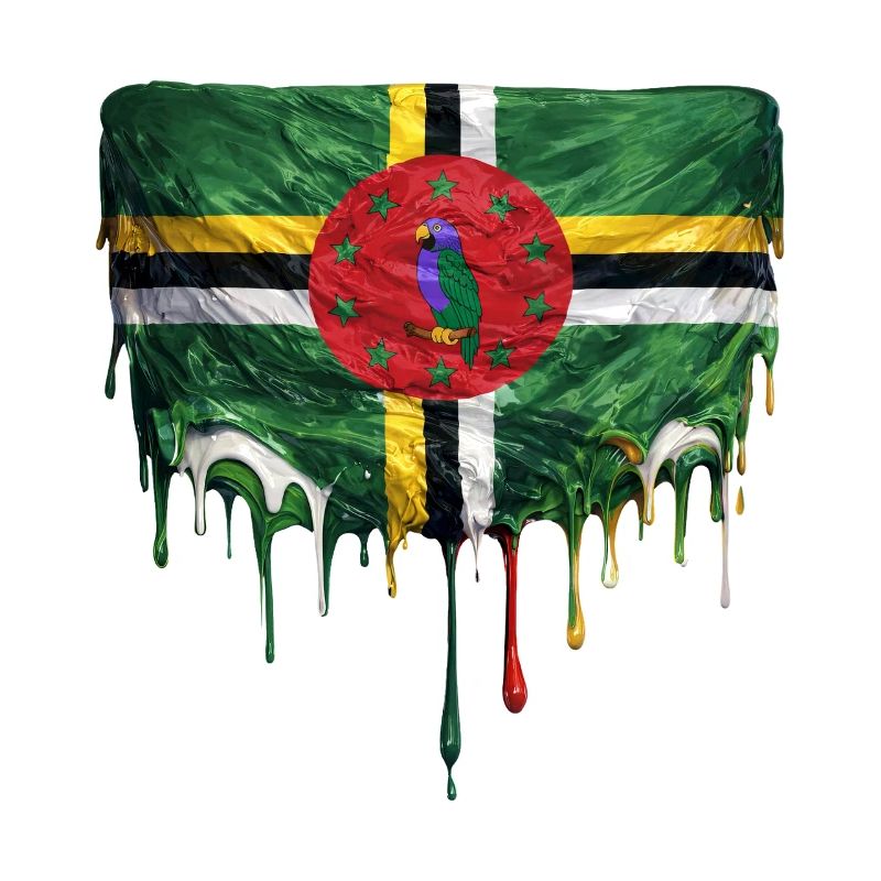 Dominica Flag Tropfenkunst