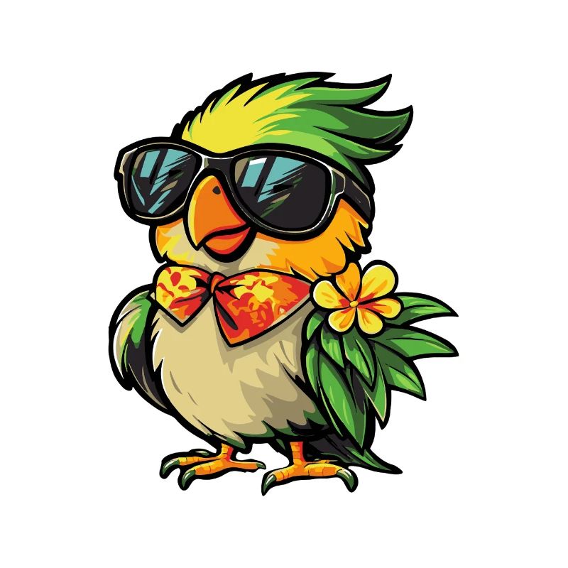 Papagei Comic Urlaub