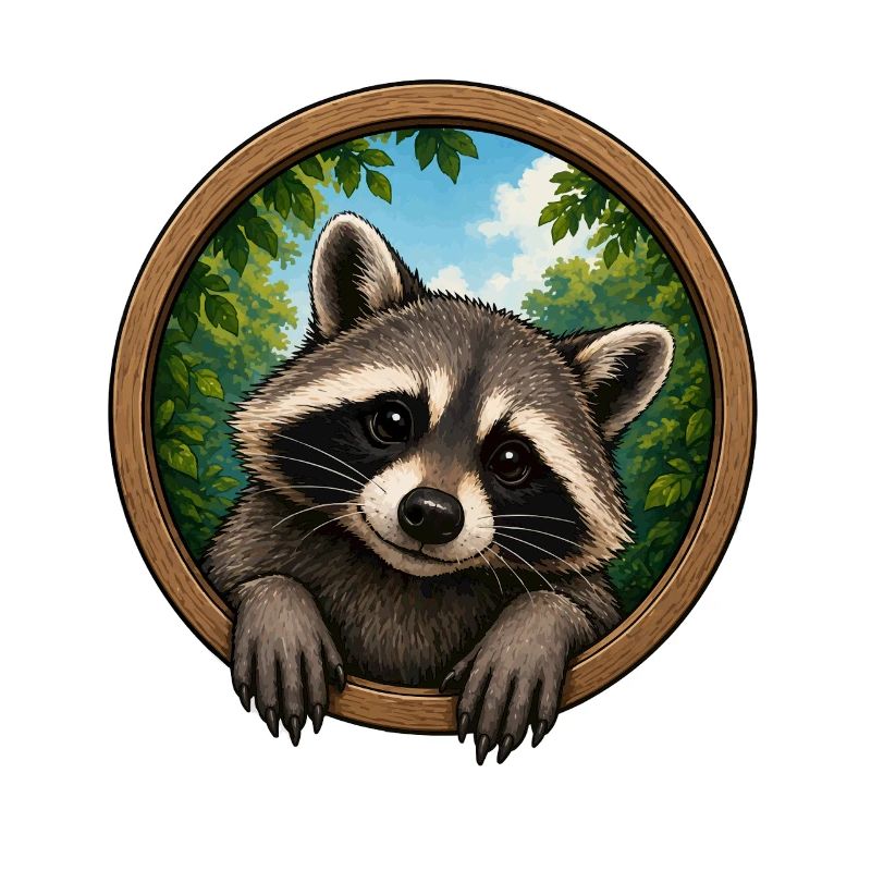 Waschbär im Holerring