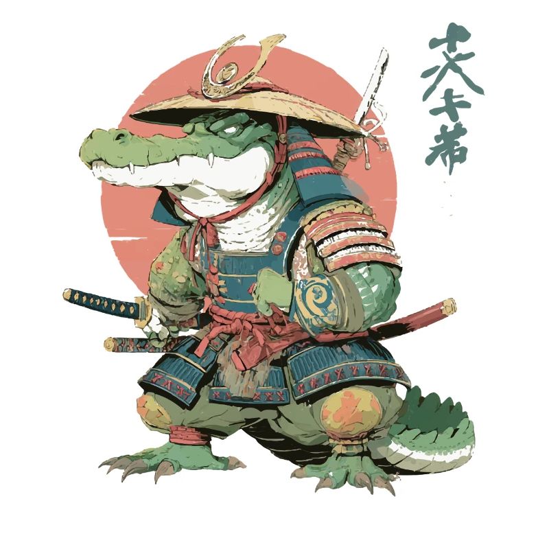 Samurai Alligator in Sunset Armor
