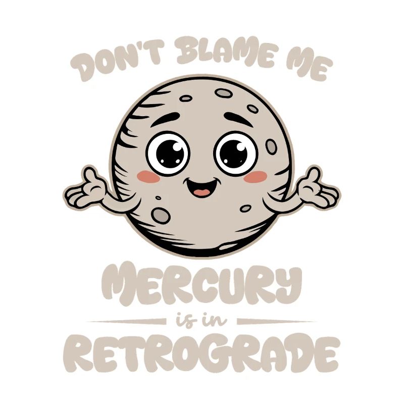 Mercury Retrograde Cute Moon Tee